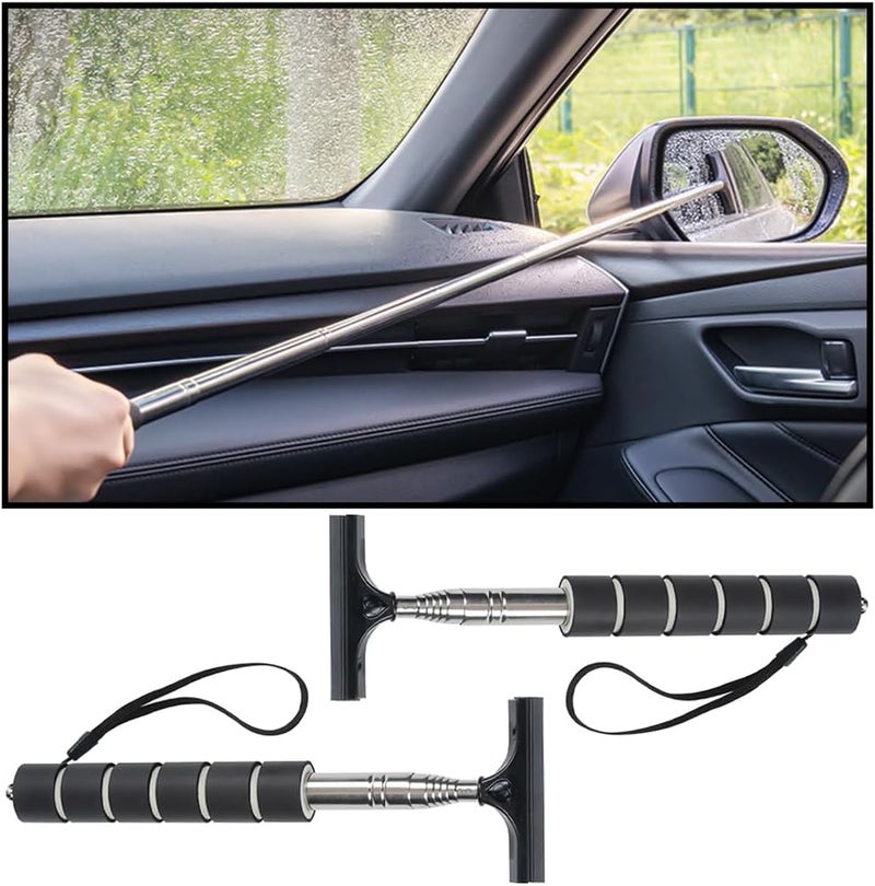 Bittwee 2PCS Car Side Mirror Squeegee, Retractable Auto Rearview Mirror Wiper, All-Purpose Window Squeegee for Cleaning Shower Glass Door, Vehicle Accessories Universal for SUV Truck RV（Black） - Image 1